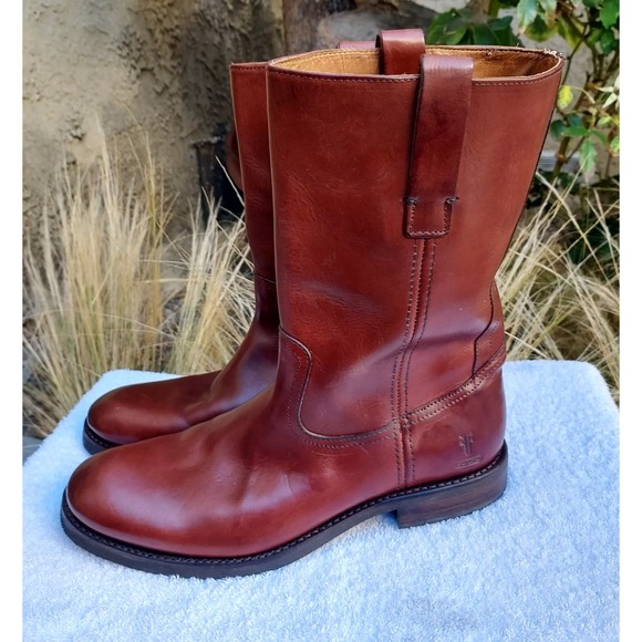 Frye Other - Frye X Coach Collaboration Boots Mens 9 1/2 D Rogan Engineer Brown Leather Mint